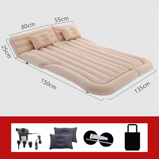 Car Inflatable Mattress for Hyundai Nexo/Aura/ix25/HB20 HB20X Rear Trunk Air Mattress Camping Folding Air Bed Cushion Back Seat Air Sleeping Mattresses,Black01