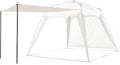 Pop Up Canopy Sun Shelters Shade Tent Pop Up 8.2' X 8.2' - Instant Portable Sports Cabana Umbrella, Easy Set-up and Take Down, with Sun Protection and One Shade Wall Included (Beige)
