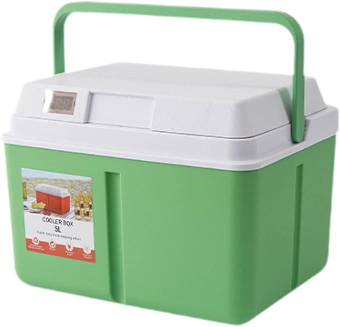 Cooler Box Ice Box 6L Personal with Handle for Freeze/Hot Food Ice Chest Small Insulated Box for Beach Camping Stall Outdoor