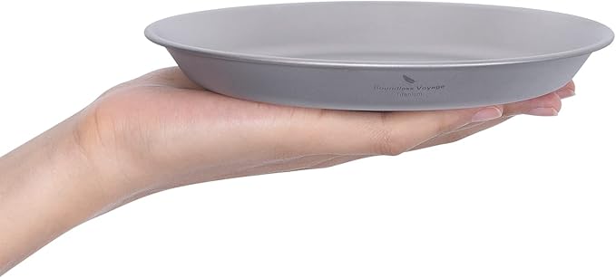 Boundless Voyage Titanium Dish Plate Bowl Set with Carry Bag Outdoor Camping Pan Tableware Cookware Mess Kit for Food Fruit Sauce Ti1111T