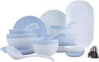 GaRcan Dinner Set,37 Pieces Dinnerware Set Blue and White Porcelain Tableware Combination with Dinner Plate Bowl Fish Plate and Chopsticks