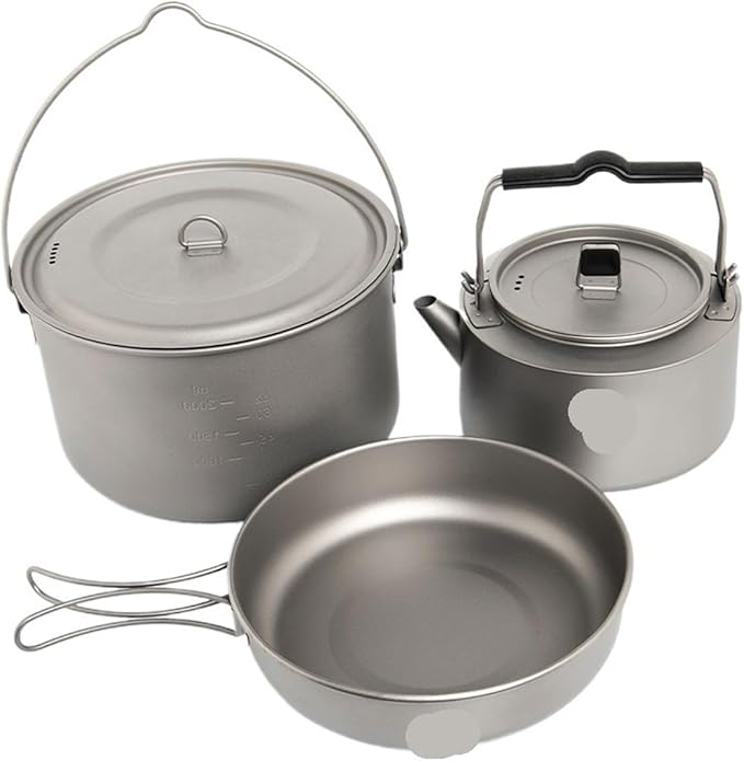 Compatible for Widesea Camping Titanium Tableware Set Cookware Tourism Cauldron Outdoor Cooking Pot Picnic Kitchen Hiking Trekking Equipment