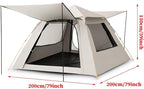 Tents for Camping 3/5 Person Tent Waterproof Beach Canopy Tent Pop Up, Easy Setup Backpacking Tents with Mats, Dome Tent, Family Tent for Outdoor Hiking with Porch (Color : /Khaki, Size : 3-4 Person