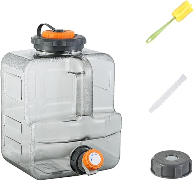ASIEIT 3.2 Gallon Water Jug with Spigot, Portable Water Tank BPA Free, Leak-Proof Water Containers for Camping Water Storage Containers for Emergency Outdoor Hiking Picnic, Green/Black/Yellow