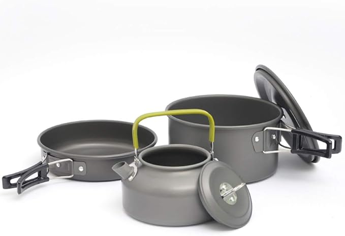 Cookware Camping Backpack Tableware Outdoor Cookware Pot Picnic Canteen Survival Hiking Military Boiler Frying Teapot Set Kettle
