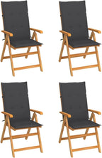 Patio Chairs 4 pcs,Outdoor Folding Chair,Lounge Chair,Portable Camping Chair,Tanning Chairs for Outside,Garden Chair,for Outdoor Patio, Campsite, or Yard, with Anthracite Cushions Solid Teak Wood