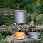 Titanium Cook Set Outdoor Camping Cookware Set Fry Pan Picnic Cookware Tableware with Folding Handle (Color : B) (A)