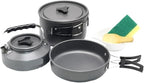 Camping Cookware Set Portable Kit Outdoor Pot Cooking Water Kettle Pan Tableware Hiking Picnic Equipment