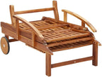 2 Piece Sunlounger Set with Table Solid Wood Acaciacamping Chairs Tanning Chair Patio Chairs Outdoor Lounge chairsSuitable for Gardens, courtyards