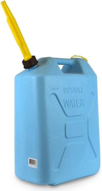 Scepter Portable Plastic Military Style Food Grade 5 Gal Water Jug Container with Reversible Spout for Camping & Emergency Storage, Blue