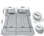 Car Air Mattress for Tesla Model X 7-Seats 2015-2023, Trunk Rear Seat Inflatable Thickened Flocking Travel Camping Bed, Air Pump 2 Pillows,Grey