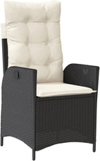 Reclining Patio Chairs 2 pcs with Cushions Black Poly Rattan Porch Chairs Camping Chairs Patio Chairs Living Room Chairs for Dining Patio Bedroom Outdoor