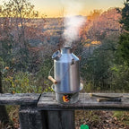 'Scout' Kelly Kettle® 40fl.oz. | Stainless Steel | Whistles When Boiled | Kettle & Camp Stove in one | Ultra-fast | Wood Fuelled | NO Batteries/Gas | Camping, Fishing, Scouts, Picnics, Emergencies