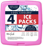 Cool Coolers by Fit + Fresh, Reusable & Long-Lasting Slim Ice Packs, Cold Packs for Lunch Boxes, Ice Packs for Lunch Bags, Purple 8 Pack