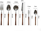48 Piece Silverware Set Service for 8,Imitation Wooden Handle Steel Flatware Set Vintage Embossed Cutlery Utensil Set Home Kitchen Eating Tableware Set Include Fork Knife Spoon Set Dishwasher Safe