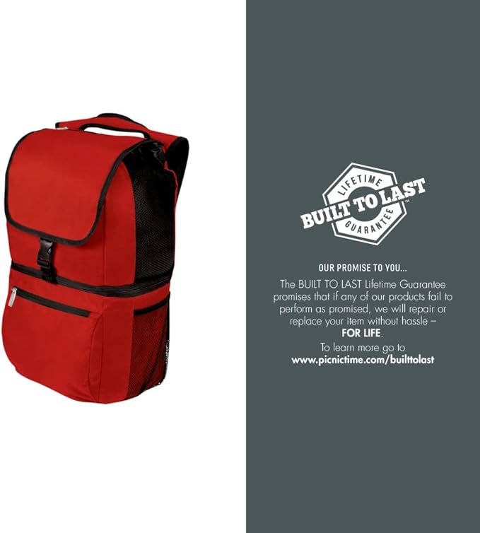 PICNIC TIME NCAA Iowa State Cyclones Zuma Backpack Cooler - Soft Cooler Backpack - Lunch Cooler, (Red)