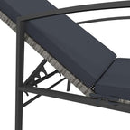 Patio Furniture Beach Chair Camping Chairs Outdoor Chairs Patio Sun Lounger with Cushion Poly Rattan Gray for Sunbathing, Camping, Pool, Beach, Patio