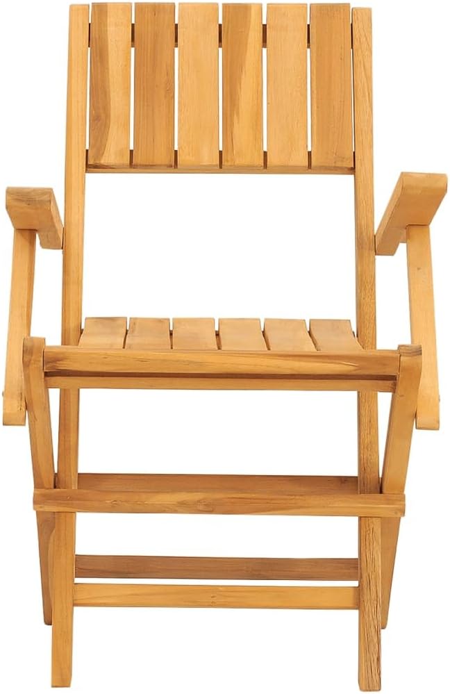 Solid Teak Wood Folding Patio Chairs 2-Pack 21.7"x24"x35.4" Weather-Resistant Outdoor Lounge Chairs for Poolside, Beach, Camping and Backyard