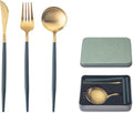 IKXO Folding Camping Cutlery Set Portable Tableware Set Spoon and Fork with Case for Picnic Hiking Thermos Camping Travel Other Outdoor Activities ， Mirror Polished Pocket-sized