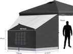 KAMPKEEPER Side Tent,Camping Tent for 10' x 10' Pop Up Canopy, Easy Set Up Gazebo,Compatible with 10' Wide Canopy Tents (Black)