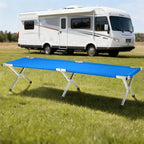 Portable Folding Camping Cot, Heavy Duty Sleeping Bed with Carrying Bag, 610D Oxford Cloth & Lightweight Aluminum Frame, 275lbs Load, Outdoor Cot for Adults, Travel, Hiking, Office (Blue, 1 Pack)