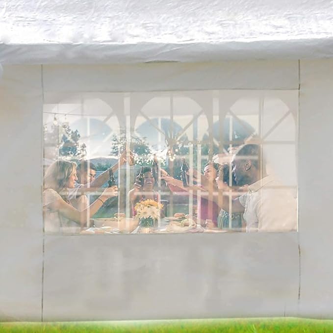 10'x30' White Outdoor Gazebo Canopy Tent Canopy Wedding Party Tent Waterproof Camping Gazebo BBQ Shelter Pavilion 8 Removable Walls -8