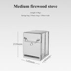 Camping Wood Burning Stove with Grill, Collapsible Backpacking Survival Rocket Stove Stainless Steel Campfire Stove for Outdoor Cooking Picnic Hiking BBQ (Sliver-Small)