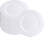 PARTY BARGAINS 13-Inch Charger Plates - 48 Pack, White, Heavy-Duty Disposable Chargers for Elegant Dining - Ideal for Weddings and Formal Events