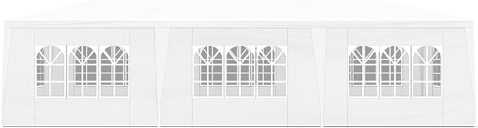 Outdoor Party Tent 10x30 Wedding White Tents for Parties, Heavy Duty Canopy Event Gazebo Shelter with 8 Removable Sidewalls Waterproof Party Wedding BBQ Events