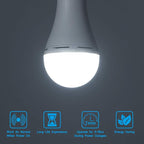 10 Pack HOLDWILL Rechargeable Emergency LED Bulb, Multi-Function Battery Backup Emergency Light for Power Outage Camping Outdoor Activity 9W 900LM 60W Equivalent White Daylight 6000K with E26/E27 Base