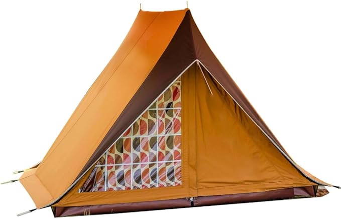 Wild Luxury Vintage TC Cotton Camping Tent, 2 Person Flying House Style Canvas Shelter, Waterproof & Breathable Glamping Tent