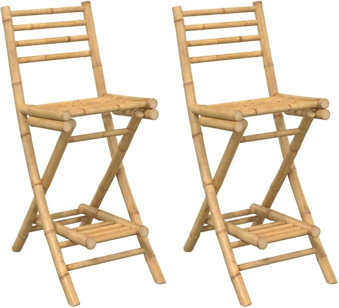 Outdoor Bar Stool Natural Bamboo Standard Outdoor Bar Stool Size Garden Furniture Patio Seating Camping Chair for Deck Patio
