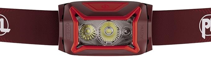 PETZL ACTIK CORE Headlamp - Powerful, Rechargeable 650 Lumen Light with Red Lighting for Hiking, Climbing, and Camping - Red