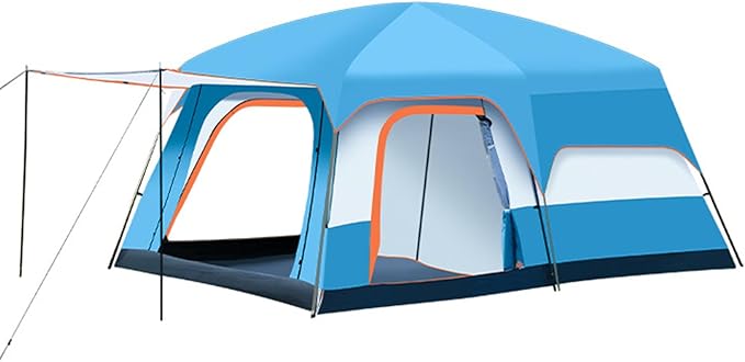 Luxury Tent Room for Camping 4-12 Person Waterproof Large Family Tent with 2 Bedroom and 1 Living Room Design