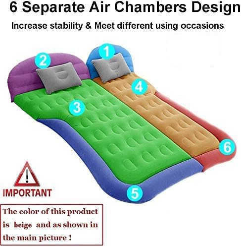 SAYGOGO SUV Air Mattress Camping Bed Cushion Pillow - Inflatable Thickened Car Air Bed with Air Pump Portable Sleeping Pad Mattress for Home Car Travel Camping Upgraded Version - Grey