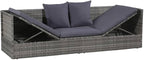 Outdoor Chairs Beach Chair Patio Furniture Camping Chairs Patio Bed Gray 78.7"x23.6" Poly Rattan for Patio, Poolside
