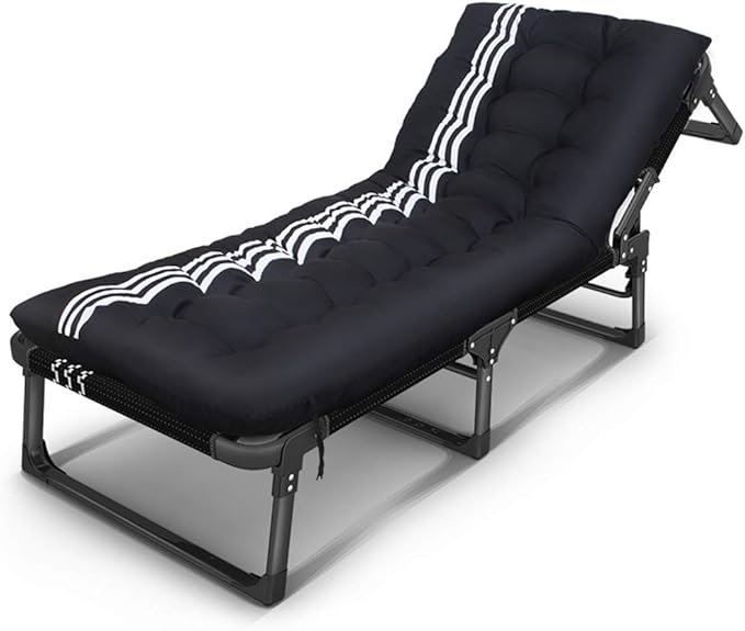 Patio Lounge Chairs Folding Camping Cot,Foldable Camping Bed Outdoor Portable Military Cot for Indoor and Outdoor User, Travel, Base Camp, Hiking, Mountaineerin,with C Mattress