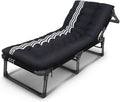 Patio Lounge Chairs Folding Camping Cot,Foldable Camping Bed Outdoor Portable Military Cot for Indoor and Outdoor User, Travel, Base Camp, Hiking, Mountaineerin,with C Mattress