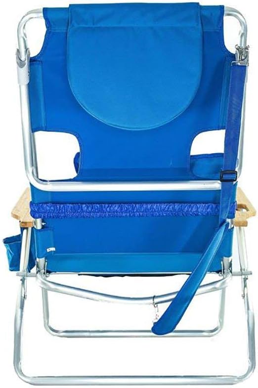 Ostrich Deluxe Padded 3-N-1 Outdoor Lounge Reclining Beach Chair, Blue (2 Pack)