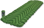 KLYMIT Static V Lightweight Inflatable Sleeping Pad | Comfortable, Lightweight, Easy to Inflate Portable Air Bed Mattress for Camping, Backpacking and Hiking — Green
