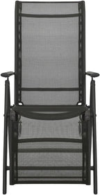 Reclining Patio Chairs ,Garden Chairs,Barbecue Chairs,Fishing Chairs,Coffee Chair,Bistro Chair,Camping Chair,Beach Chair,for Deck, poolside,Camping,Beach,Campsite,2pcs Textilene and Aluminum Black