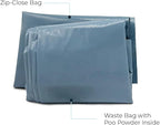 Cleanwaste Original WAG Bag Portable Toilet (12 Pack) - Go Anywhere Kit For Camping, Boating, Travel - NASA Gelling Powder for Poop/Pee