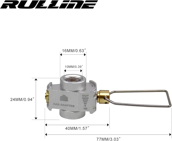 RULLINE Backpacking Fuel Transfer Device Gas Canister Refill Adapter, Portable Outdoor Gas Saver, Camping Canister Vent Valve