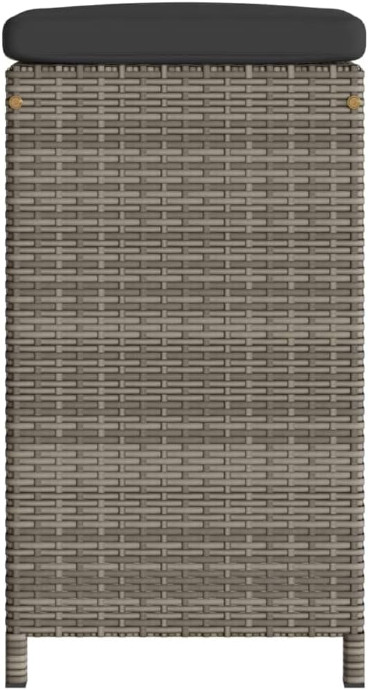 Patio Bar Stools with Cushions 6 pcs Gray Poly Rattan Dinning Chairs Camping Chair Camping Chairs Porch Chairs for Outdoor Dining Bedroom Patio