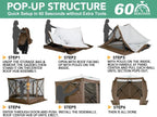 COBIZI 10x10 FT Pop up Gazebo, Popup Canopy Tent,Screened in Gazebos with sidewalls,Waterproof Portable Outdoor Small Screen Tents Sun Shelter,carpas para Patio for Camping,Garden,Backyard,Brown