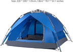GeRRiT Tent Double Layer Automatic Instant Setup Camping Tent 3-4 Person Family Tent Waterproof Foldable Tent for Hiking Travel Yurt