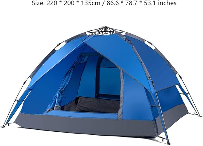 GeRRiT Tent Double Layer Automatic Instant Setup Camping Tent 3-4 Person Family Tent Waterproof Foldable Tent for Hiking Travel Yurt