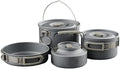 Portable Camping Cookware Kit with Frying Pan, Kettle and Foldable Tableware for Outdoor Kitchen and Picnic