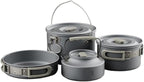 Portable Camping Cookware Kit with Frying Pan, Kettle and Foldable Tableware for Outdoor Kitchen and Picnic