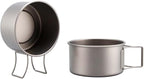 Camping Campfire Utensils, Outdoor Camping Portable Pure Titanium Bowl Set Pot Tableware Foldable Cooker Backpacking Gear